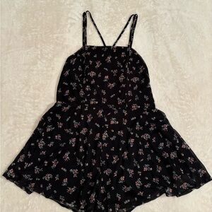 Floral Black Romper